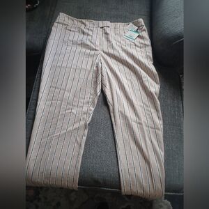 anne Klein Striped Tan Pants